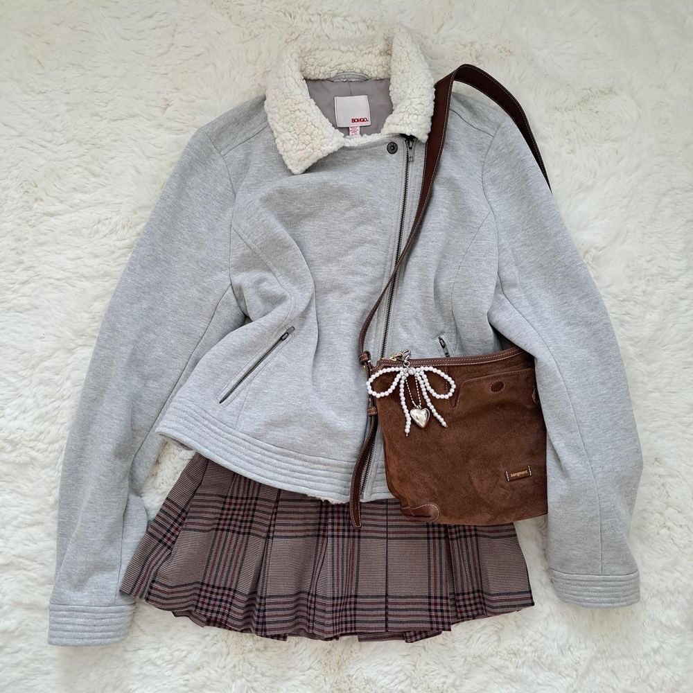 NWT BONGO Grey Moto Jacket